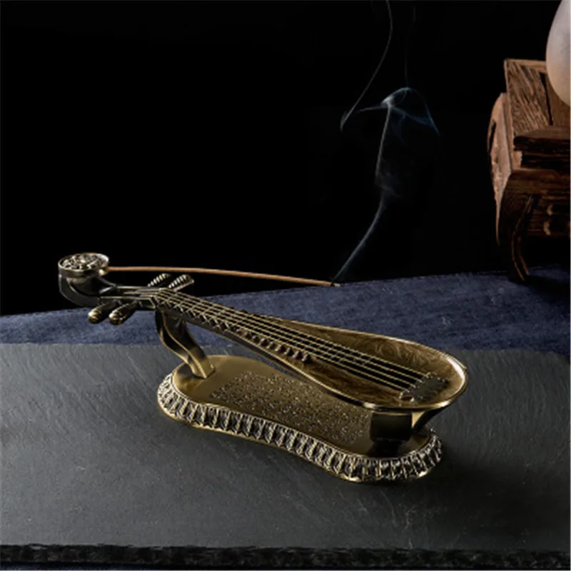 

Incense Burner Creative Home Furnishings Pipa Wire Incense and Base Crafts Incense Burner Backflow Incense Burner Room Decor