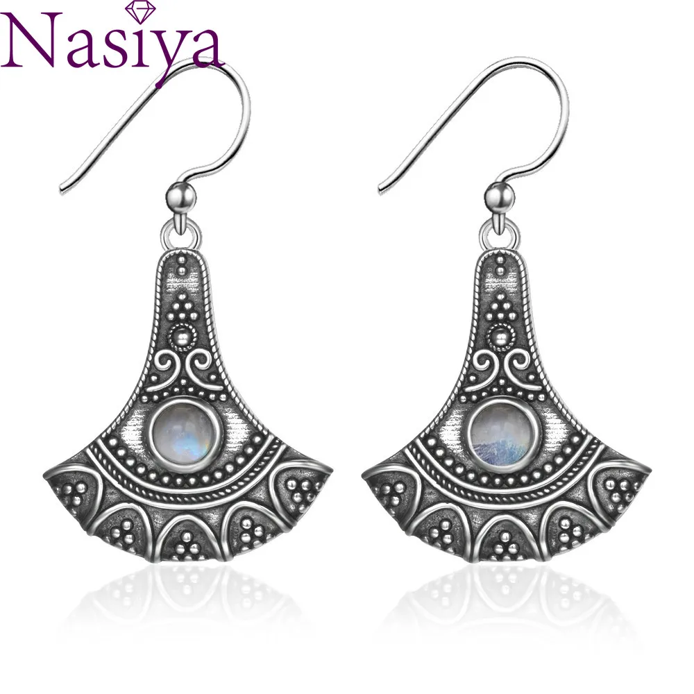 925 стерлингового серебра серьги натуральный черный обсидиан круглые 5 мм Винтаж