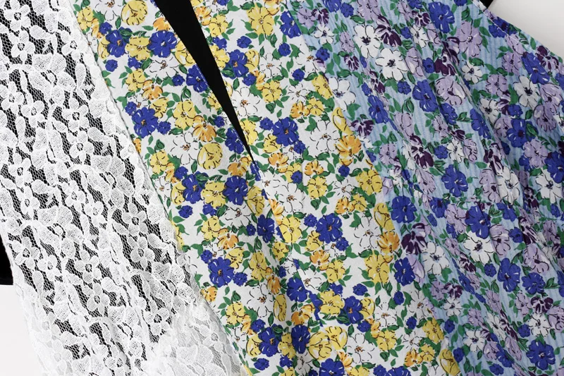 

French retro floral dress female 2020 new Korean version of the color contrast loose large size fat mm mid-length dress summer