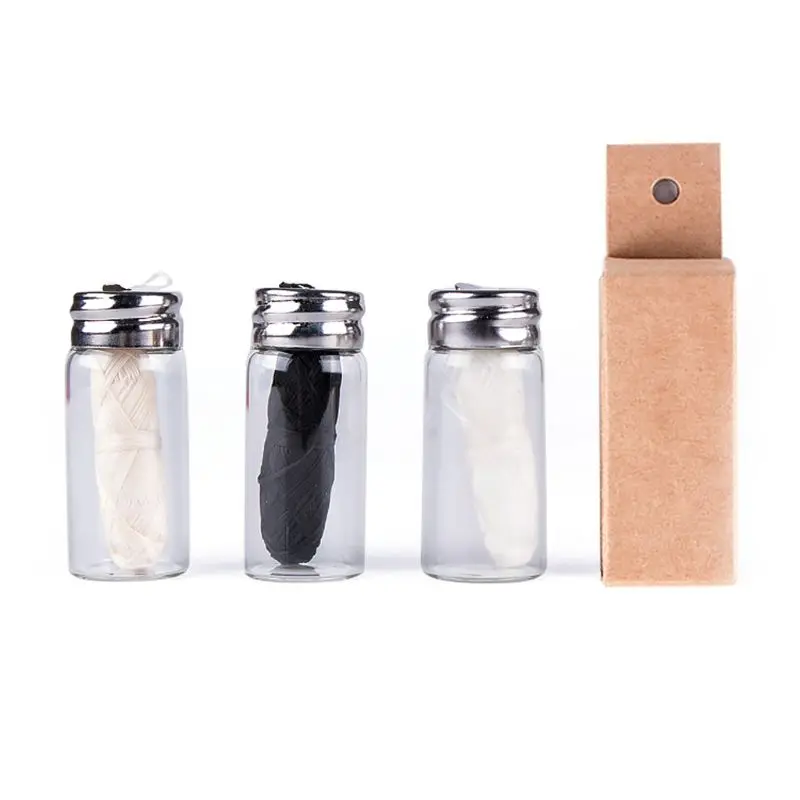 

Зубная нить из натурального бамбукового угля, 30 м, Экологически чистая кукурузная шелковая нить с многоразовым стеклянным контейнером, зуб...