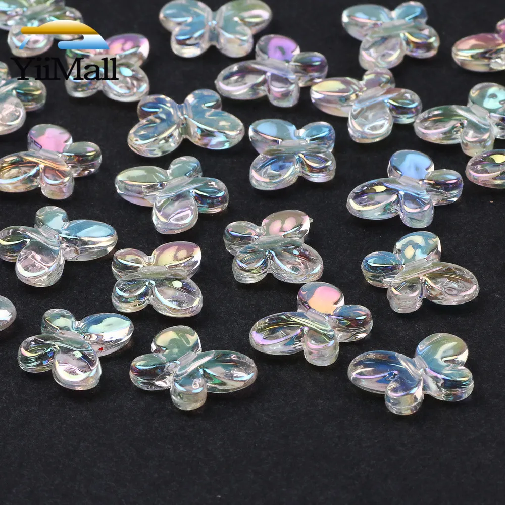 30 шт. прозрачные градиентные акриловые бусины в виде бабочек | Украшения и