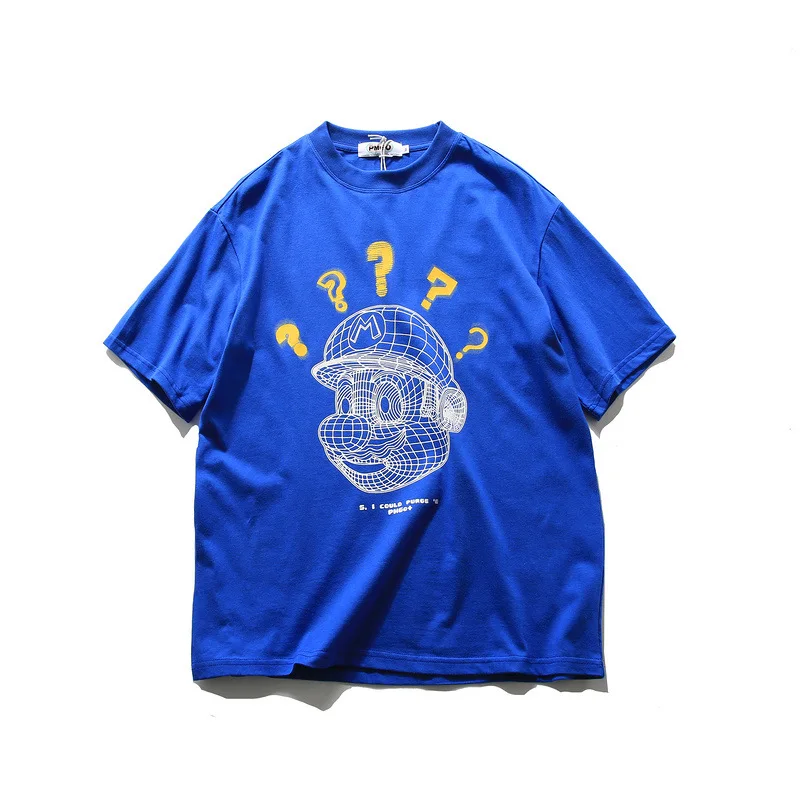 

2021 American Retro Short Sleeve T-shirt Ins Fashion 2021 New Male Half Sleeve Loose Oversize Fashion Brand Tee