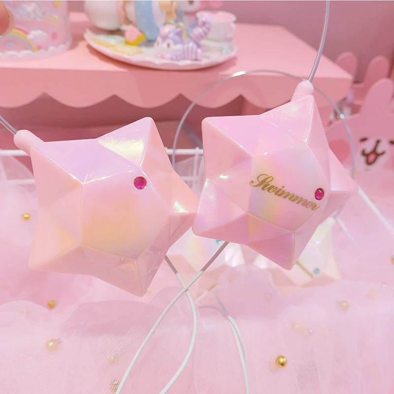 

Japanese Cute Shinny Star Headset with Microphone Subwoofer Music Earphone for Smartphone PC