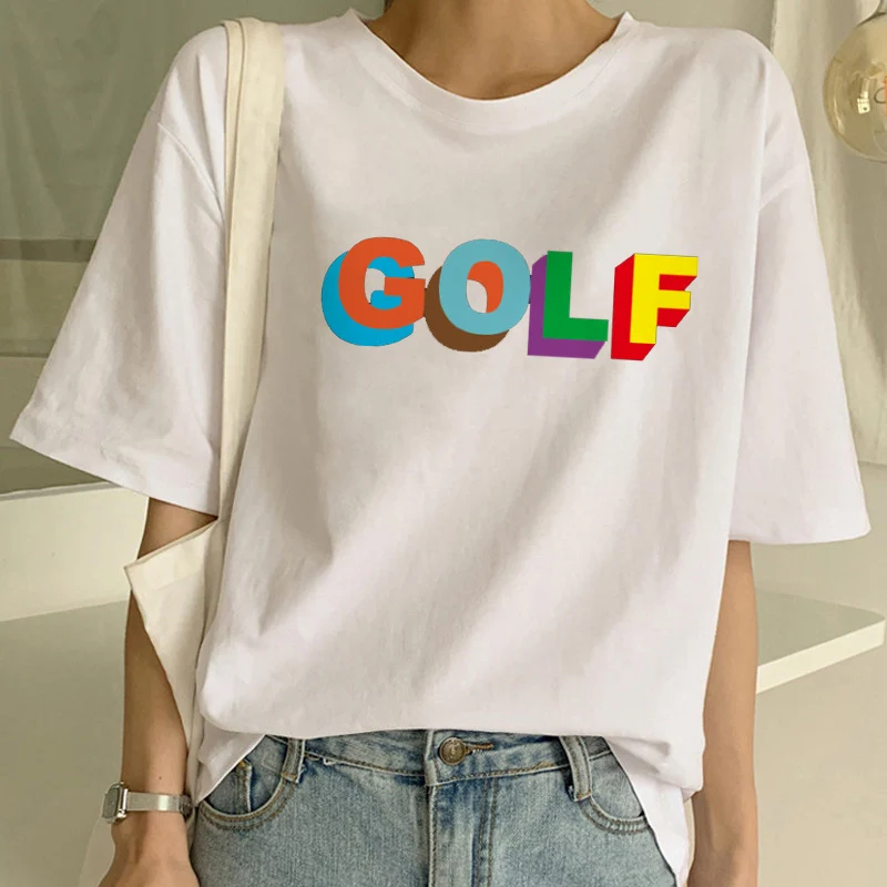 Женская футболка с принтом Golf Kawaii модная 90s Harajuku Ullzang Милая графическим рисунком в