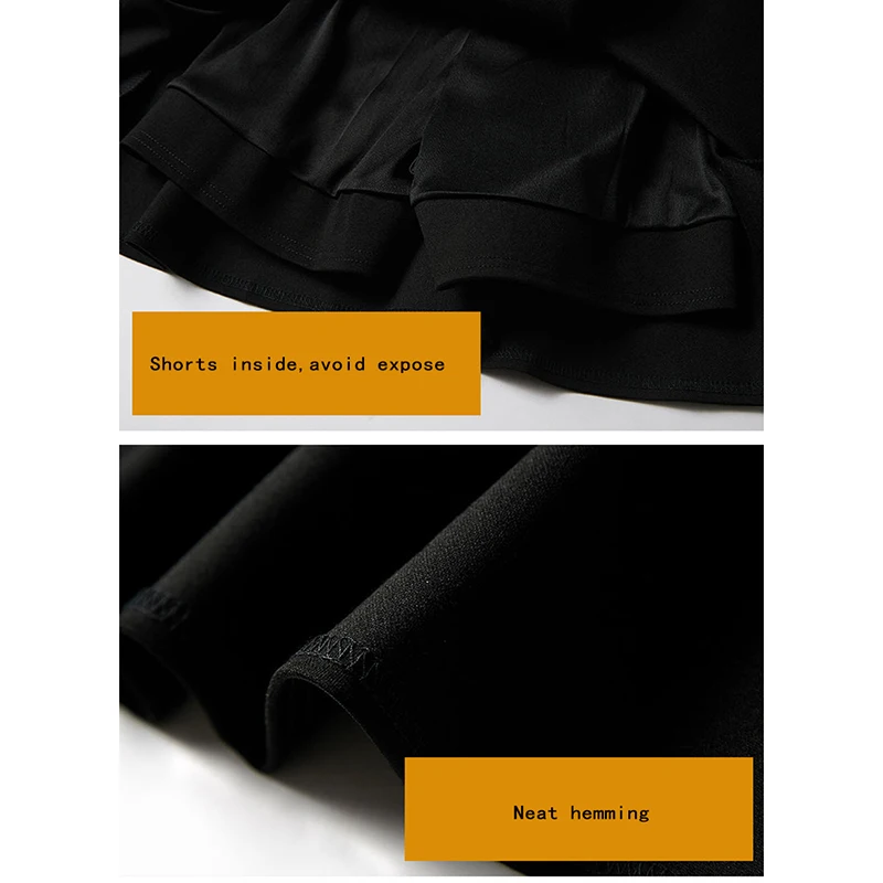 

Sukibandra Spring Summer A Line Black Pleated Women School Skirt High Waist Elegant Casual Woman Elastic Mini White Skirts 2021