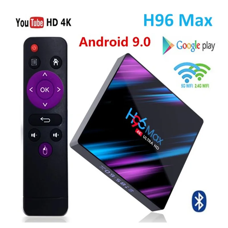 H96 MAX RK3318 Android10.0 Smart TV Box 4 Гб Оперативная память 32GB/64GB Встроенная ott коробка 4K 2 4G/5G Wi Fi