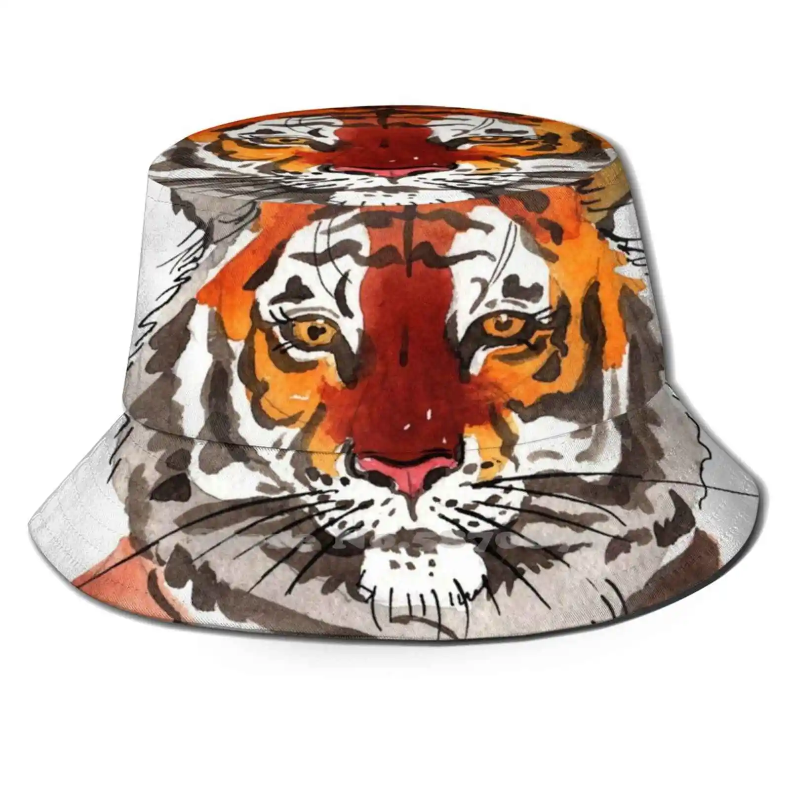 

Tiger Face Pattern Hats Outdoor Hat Sun Cap Cat Big Cat Lion Tiger Tigers Panther Cougar Savage Wild Jungle Savannah Cheetah