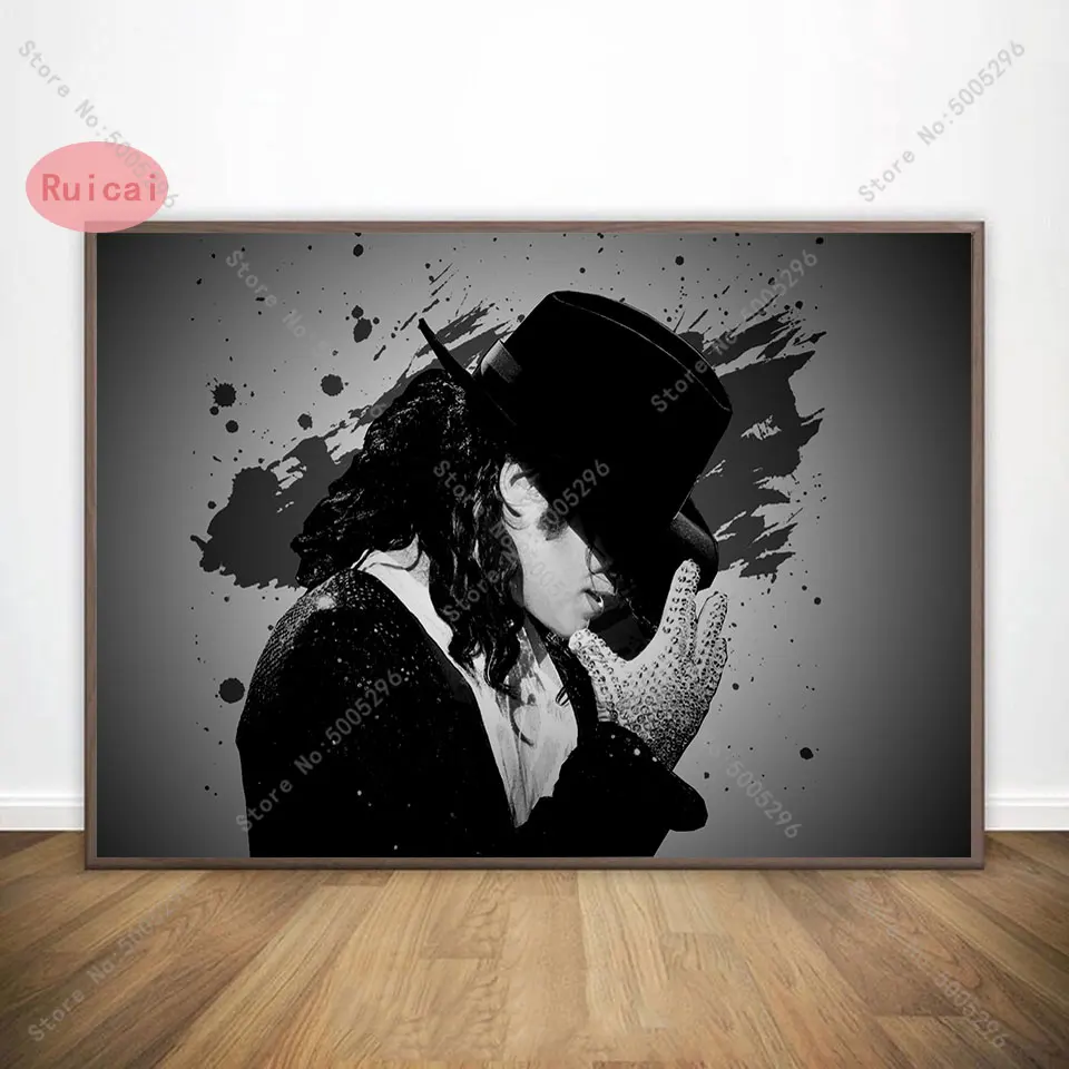 Постер Майкла Джексона звездного певица настенное искусство черно-белая картина