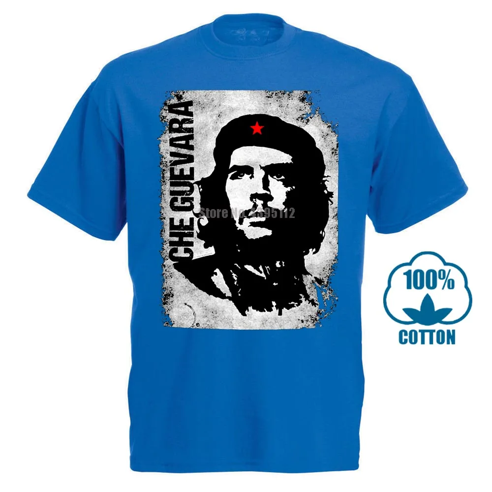 Синий Официальный Che Guevara Винтажная Футболка революционная Легенда - Цвет: Синий