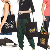 shopping bag women canvas tote bags wild series printing eco bag shopper shoulder bags black harajuku style canvas handbag