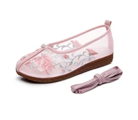 2021 summer women flats air mesh woman shoes floral embroidered casual ballerina shoes zapatos mujer