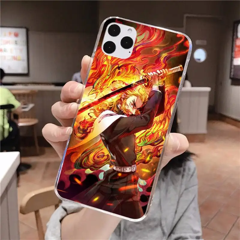 rengoku kyoujurou demon slayer kimetsu no yaiba phone case for iphone 12 pro max 11 pro xs max 8 7 6 6s plus x 5s se 2020 xr free global shipping