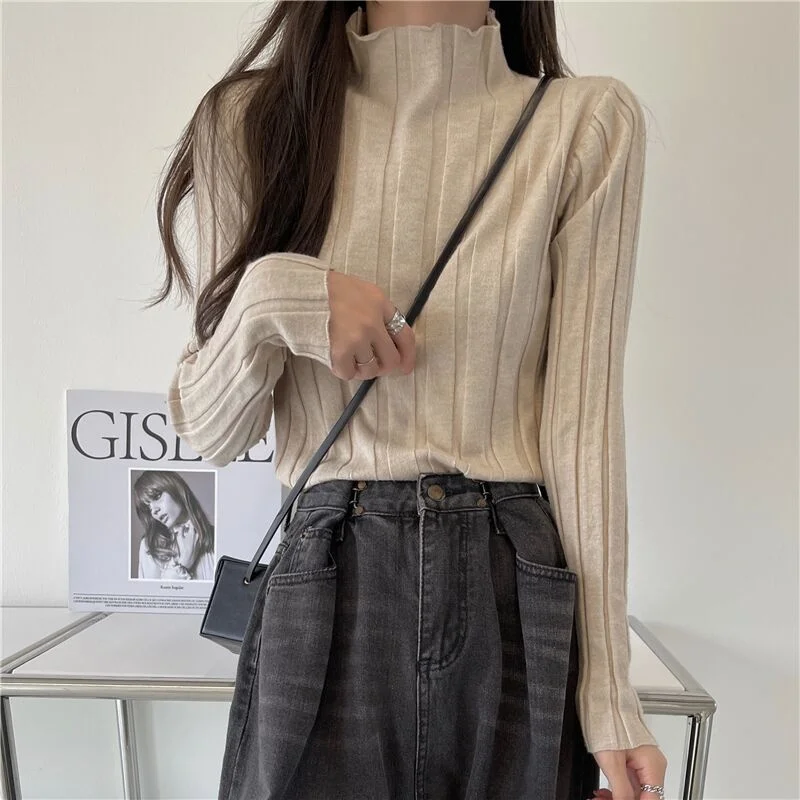 

Свитер женский осенний трикотажный, теплый, однотонный