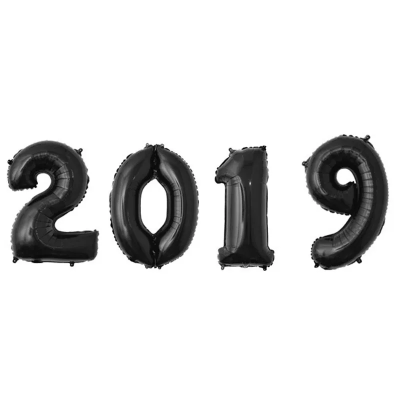 32 дюймовые цифры шары синие черные красные золотые серебряные фольгированные
