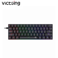 victsing 60 61 key mechanical keyboard usb wired led backlit axis gaming mechanical keyboard for windows mac pc gamers and fps