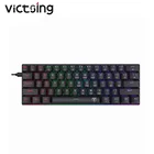 Механическая клавиатура VicTsing 60%, 61 клавиша, USB Проводная клавиатура со светодиодной подсветкой, игровая механическая клавиатура для ПК Windows Mac и FPS
