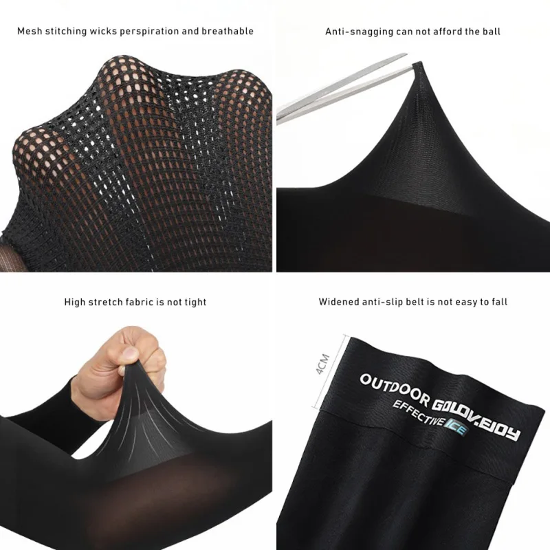 

Sun UV Protection Arms Elbows Sleeve Fabric Breathable Men Sports Sleeve Summer Outdoor Hand Cover Ice Silk Sunscreen Sleeves