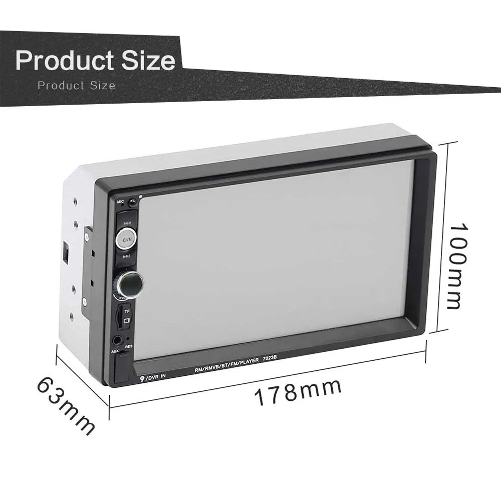 

7-inch dual-spindle vehicular MP5 player multimedia car MP5 player touch screen rear view tool with colorful buttons