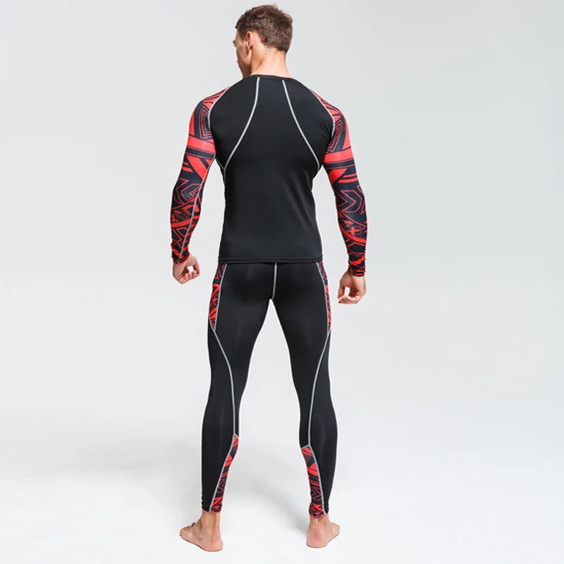 Футболка мужская компрессионная с длинным рукавом и принтом волка|Наборы для