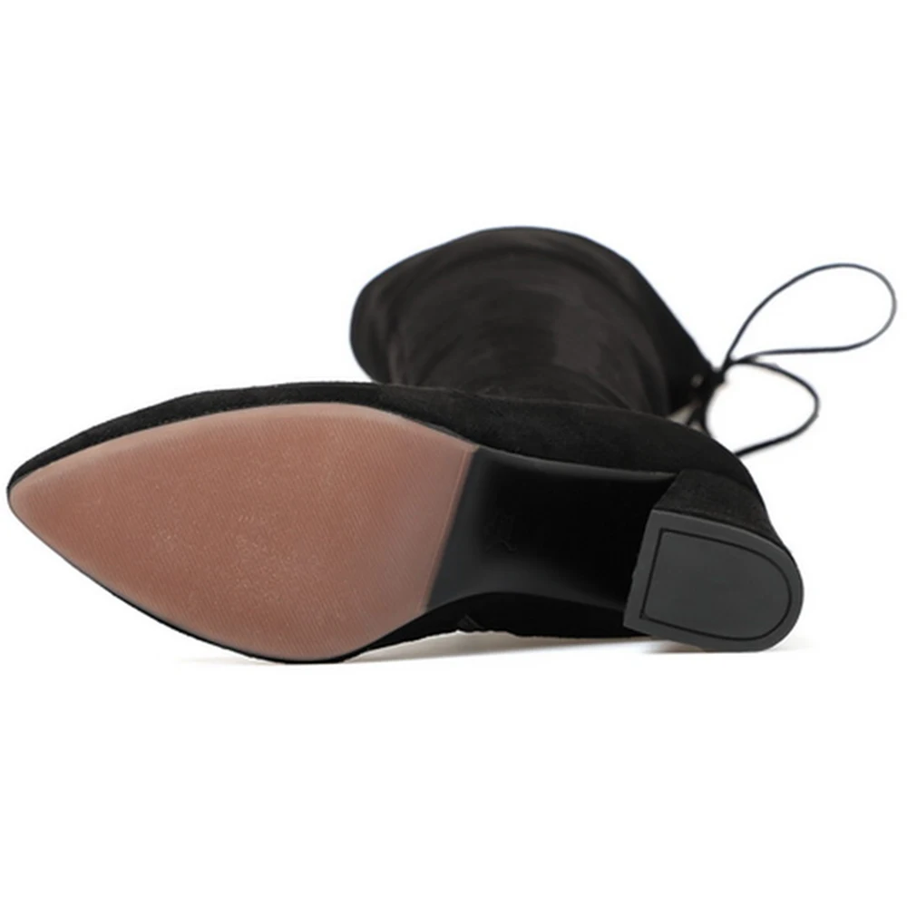 PSLD/2019 женские Сапоги выше колена модная универсальная зимняя обувь с острым