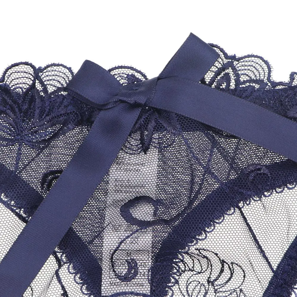 Sexy Halter Lace Lingerie Eyelashes Ultra Thin Cup Bra Set Deep V Wire Free Lingerie Set Women