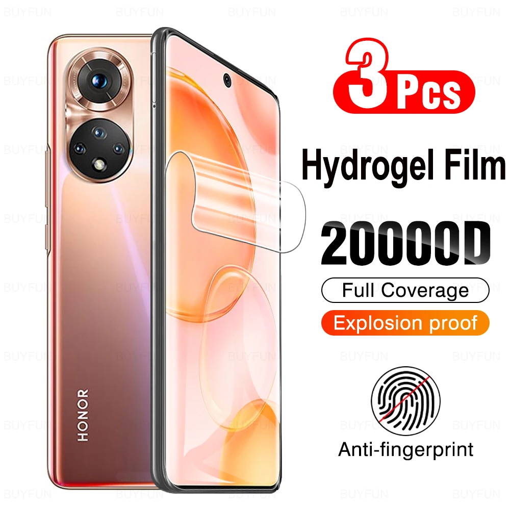 

3PCS Hydrogel Film For Huawei Honor 50 Pro HD Safety Film Full Coverage Phone Screen Protector Film Honar 50 SE 50 Not Glass
