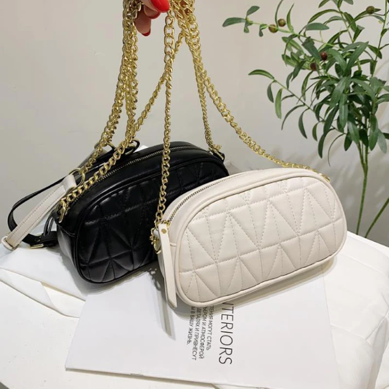 

Crossbody Bag Handbag Shoulder Bag Female Designer Purse Backpack Women Bag Chain All-match Fashion 2021 New PU Leather Lattice