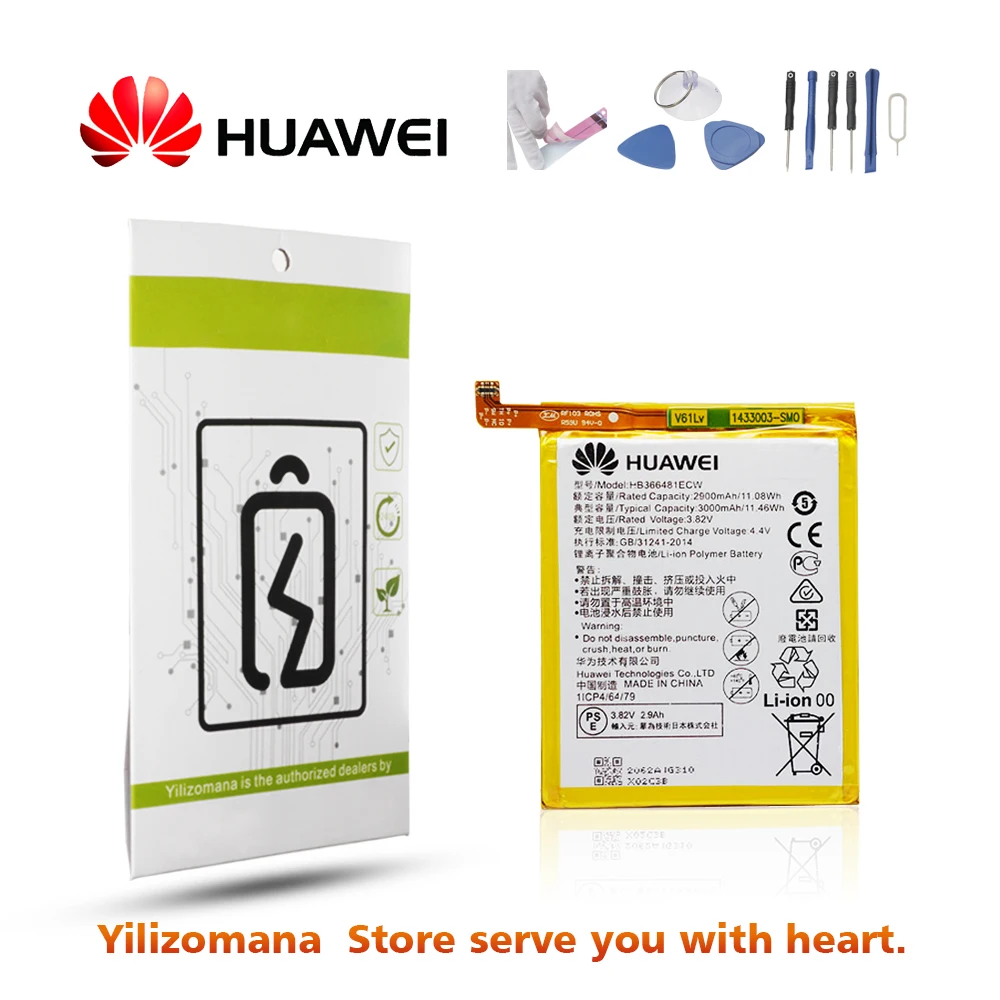 Аккумулятор для huawei HB366481ECW 2900 мАч для huawei Ascend P9 P9 Lite honor8 Lite 5C P10 Lite Сменный аккумулятор для телефона