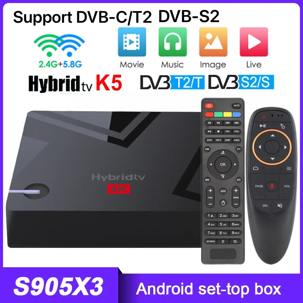 

K5 Amlogic S905X3 Smart TV Box Dual WIFI DDR3 2GB/16GB 4K HD Android 9.0 4K Media Player Set Top BOX