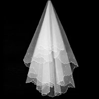 one layer lace edge wedding veil red white short bridal veil wedding events bridal hair