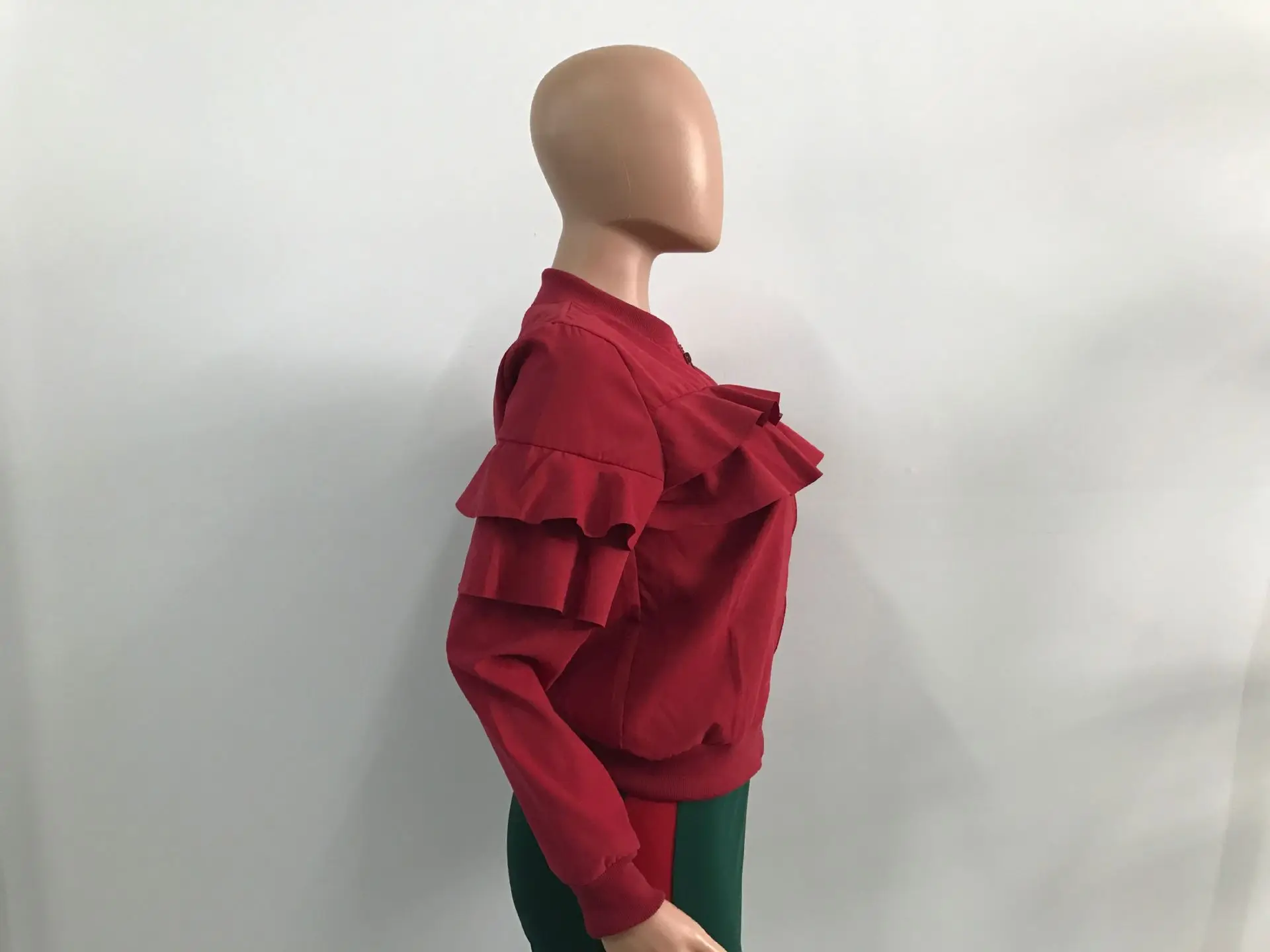 

YSMARKET Autumn Winter Fashion 2018 Lotus Leaf Solid Casual Jackets Full Sleeve Short Jackets Elegant Zipper Women Coats ELD8027