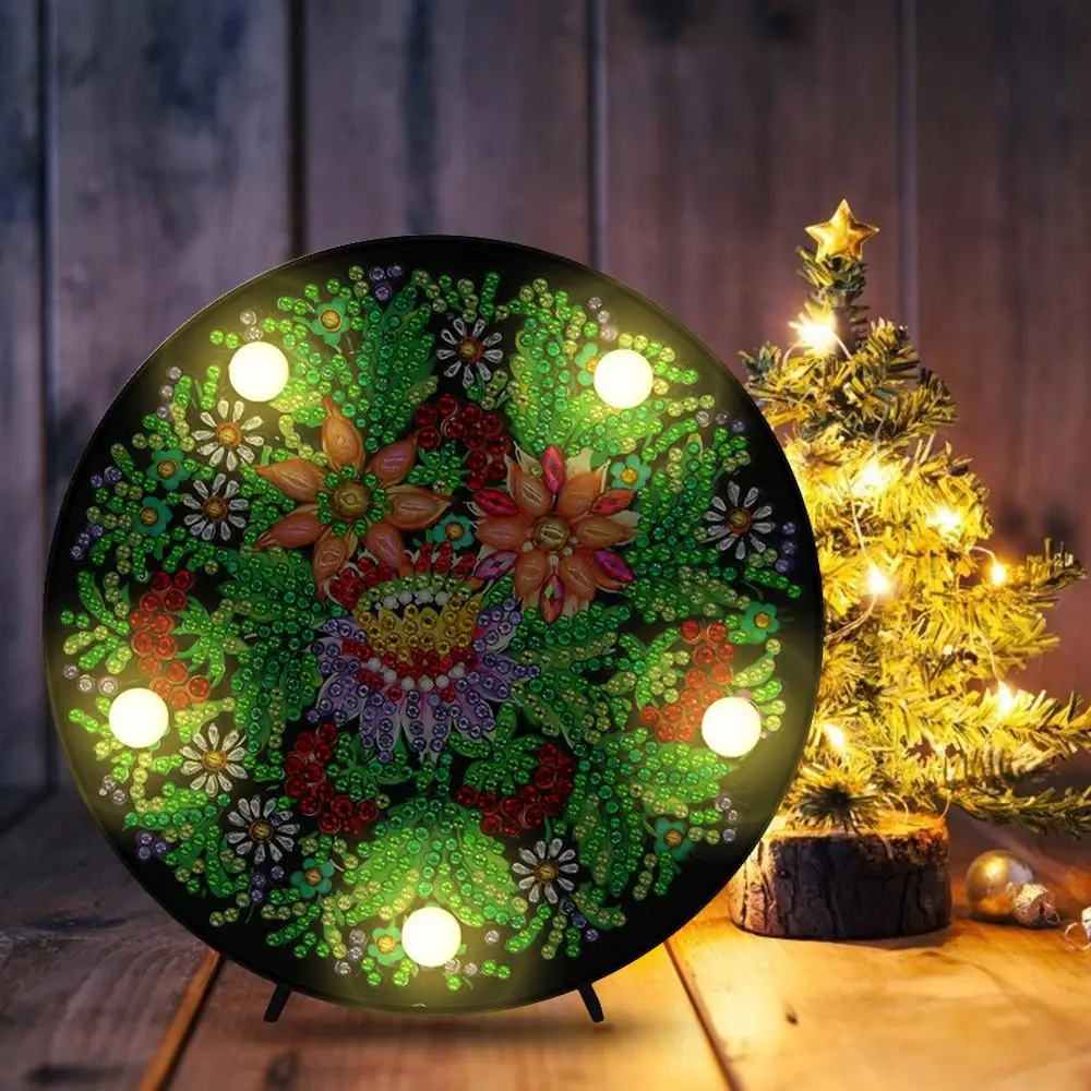 DIY светодиодный светильник с алмазной росписью мандала вышивка крестом лампа