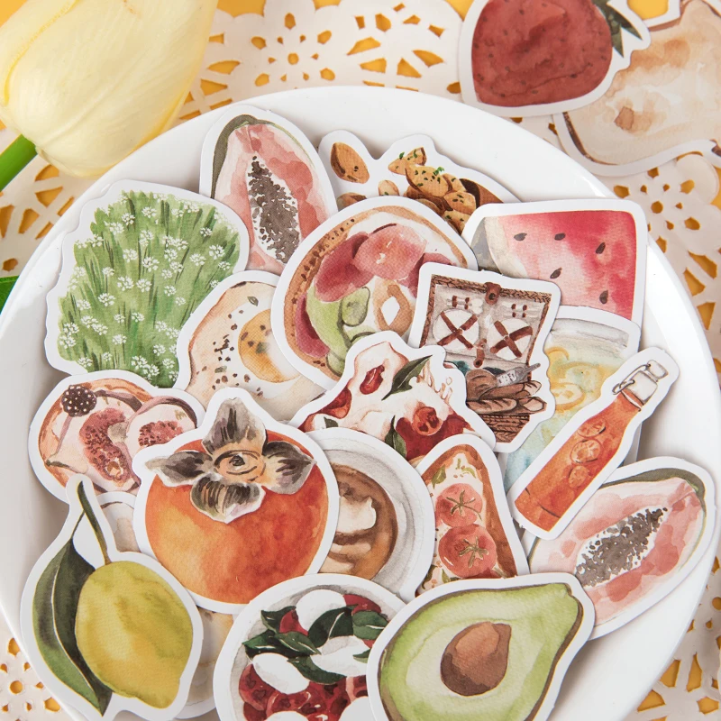46 шт. Набор наклеек для пикника вкусная еда фруктовый напиток наклейки нот сделай