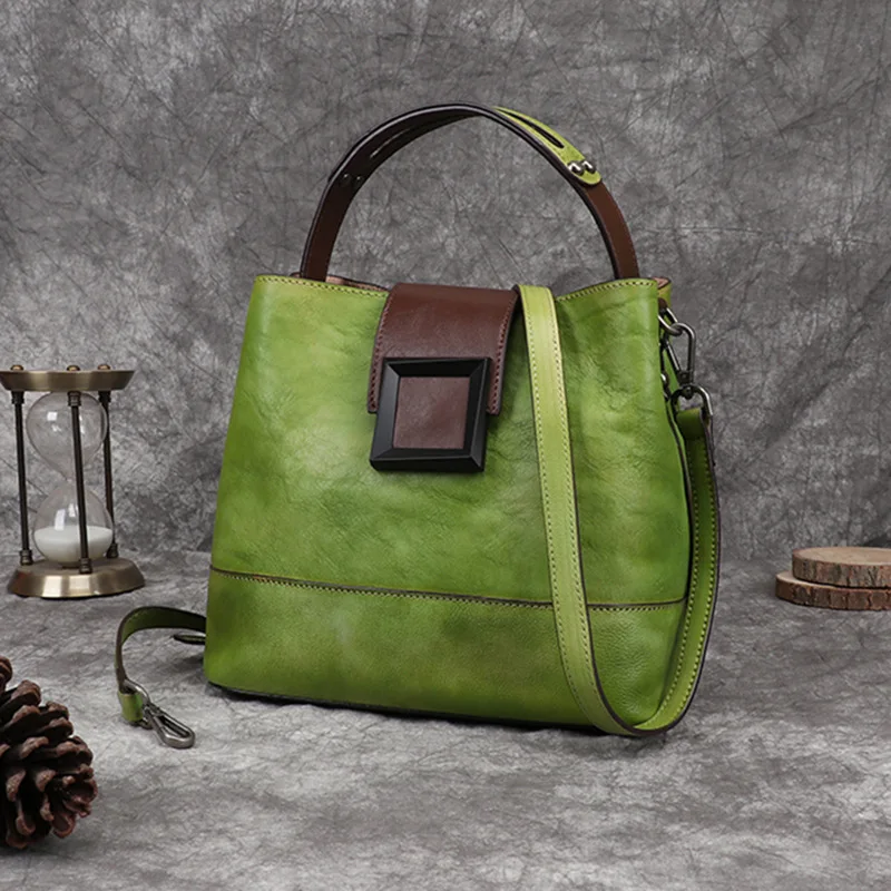 

Women's Genuine Leather Designer Big Tote Bag Vintage Shoulder Bag For Women 2020 Large Capacity Luxury Chinese Style Handbags