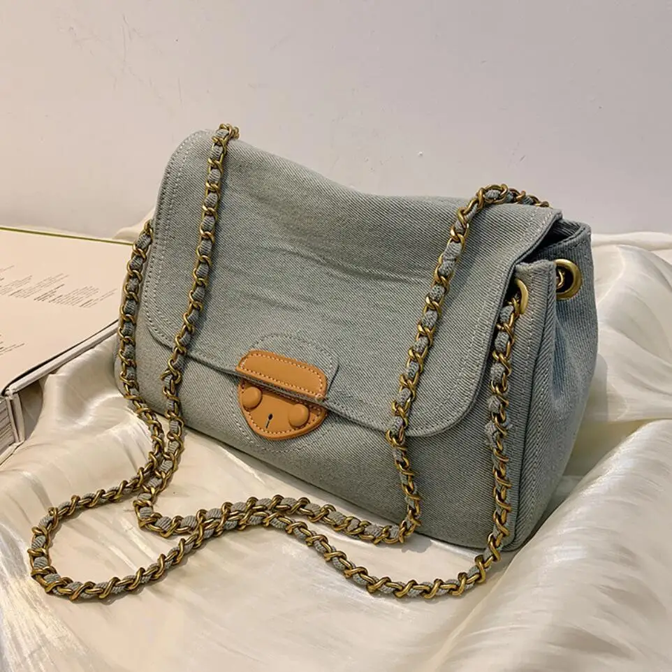 

Denim Canvas Large Tote Underarm bag 2021 Summer New High quality Women's Designer Handbag High capacity Shoulder Messenger Bag