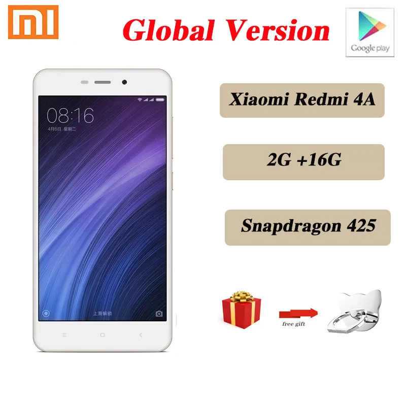 Xiaomi Redmi 4A Google play smartphone Snapdragon 425 13.0MP rear camera Hybrid Dual SIM phone