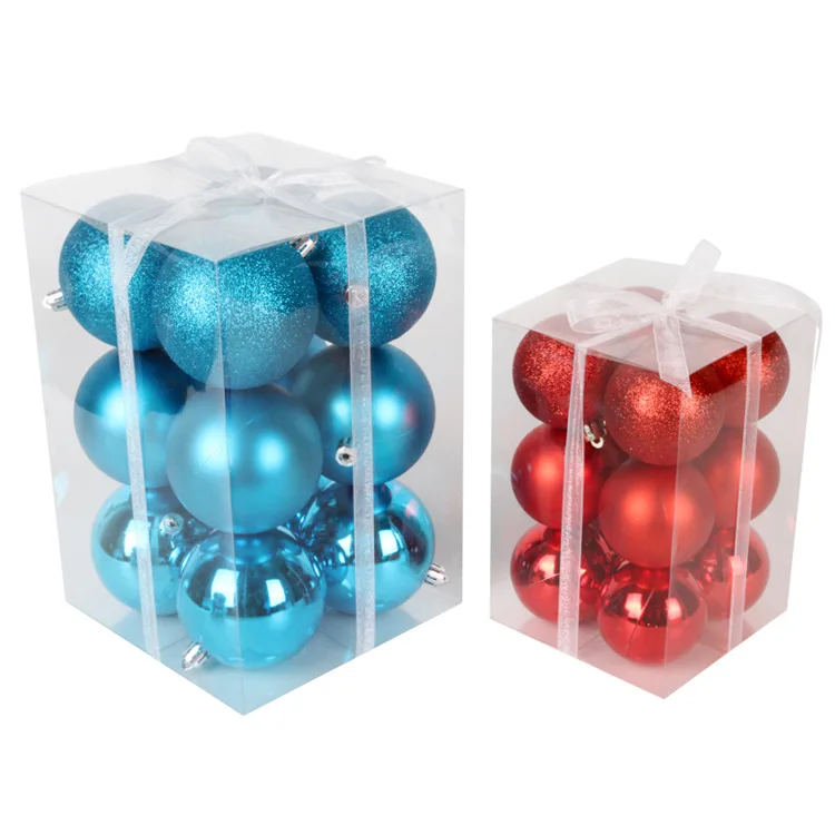 Christmas decorations ceiling ball 8cm red pink frosted light plastic hanging gift box 6cm | Дом и сад