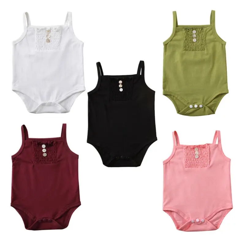 

New 2020 Newborn Infant Baby Boys Girls Summer Romper Sleeves Bodysuit Jumpsuit Outfits Sunsuit Clothes 0-18M