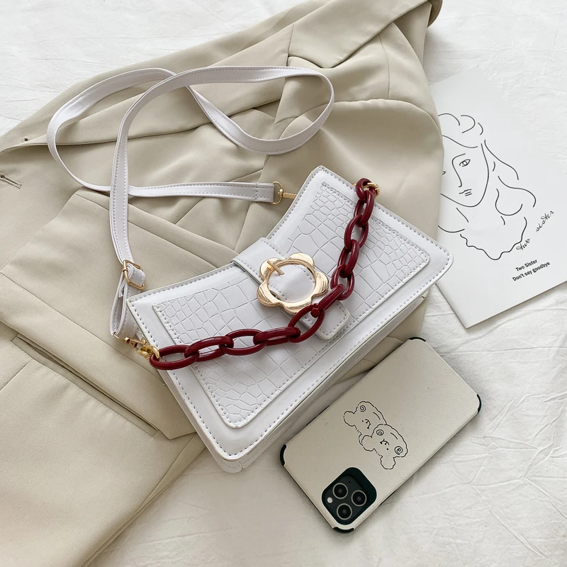 

New 2020 High Quality Famale Lovely Lady Pu Leather Women Wild Crossbody Girl Handbag Trend Shoulder Solid Bag Stone For Women