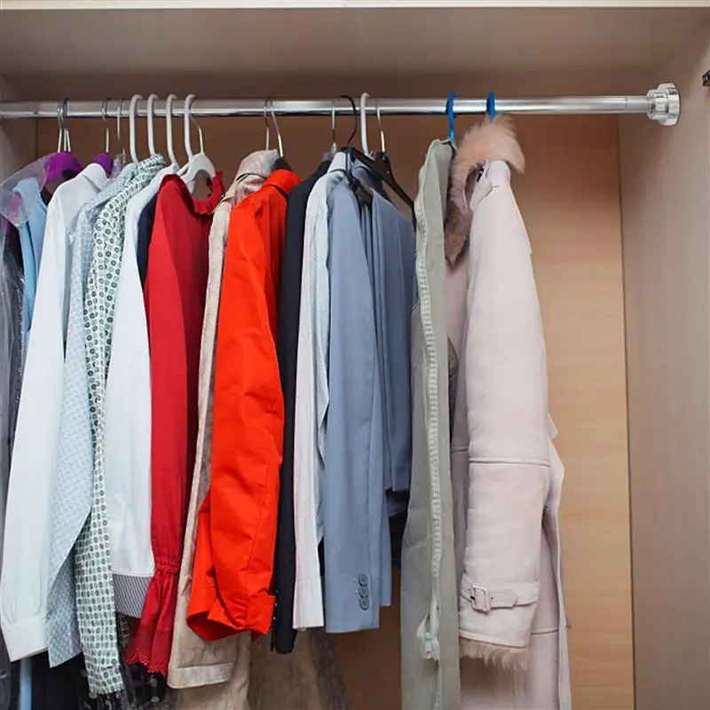 

85CM to 150CM Adjustable Stainless Steel Spring Tension Rod Rail for Clothes / Towels / Curtains