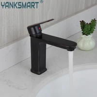 yanksmart oil rubbed black bathroom faucet deck mounted basin sink single handle bathtub faucet hot and cold mixer water tap