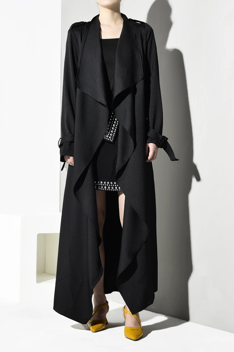 LANMRE 2018 новый модный Свободный Повседневный большой длинный кардиган ветровка