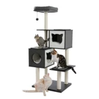Многоуровневое кошачье дерево, Современная Крытая башня для кошек с полностью сизальным покрытием, Когтеточка, 2 удобных кошачьих мебели