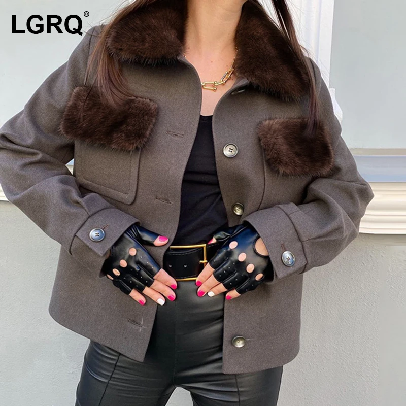 

Винтажное утепленное шерстяное короткое пальто-парка [LGRQ] с длинным рукавом, новинка сезона осень-зима 2021, 19D5149