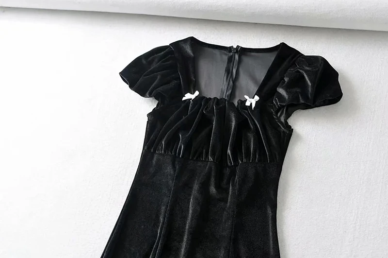 

Goth Dark Vintage Gothic Aesthetic Velvet Mini Dresses Harajuku Emo A-Line Brown Black Women Bodycon Dress Ruffle Sexy Clubwear