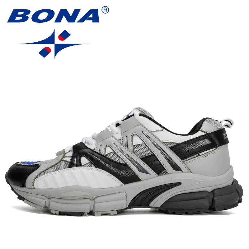 BONA 2020 New Designers Action Leather Running Shoes Men Sneakers Sport Shoes Athletic Walking Jogging Footwear Man Trainers