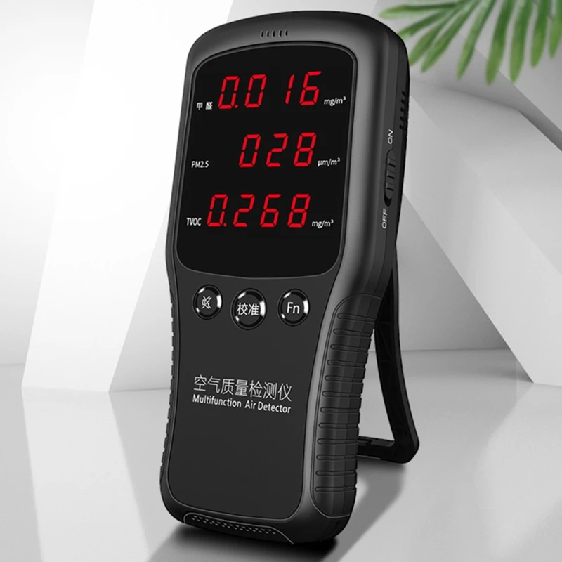 

Air Quality Pollution Monitor Formaldehyde Detector Detect PM2.5 HCHO TVOC Multifunctional Gas Detector Office Home