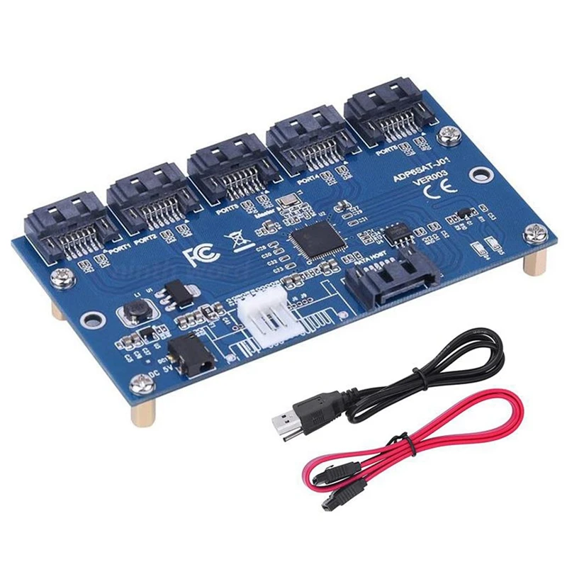 

SATA 1 to 5 Port Converter, SATA Converter Expansion Card, Multiplier Harddrive Hard Drive HDD SSD Accessory