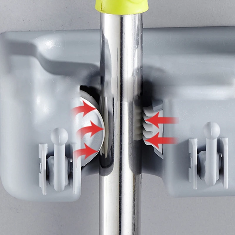 

ic Plastic Mop Holder Broom Holder Wall Mounted Kitchen Storage Multi-Functional Broom Holder Tool