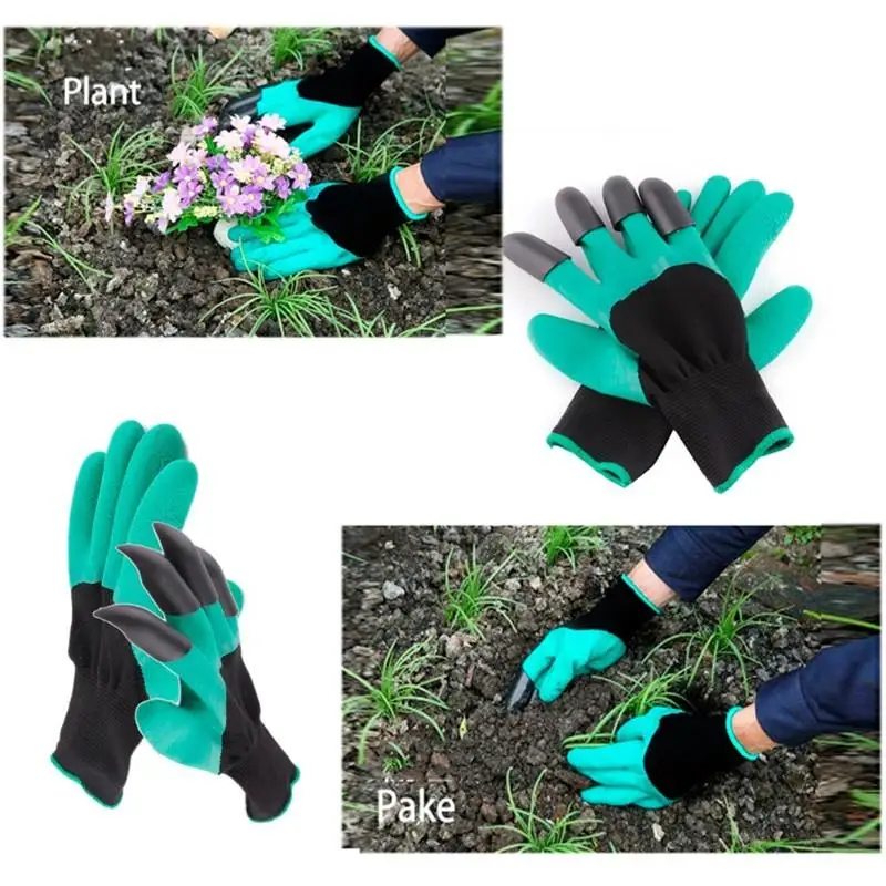 

1 Pair Green Garden Gloves with Fingertips Claws Dig and Plant Safe for Rose Pruning Gloves Mittens Digging Gloves